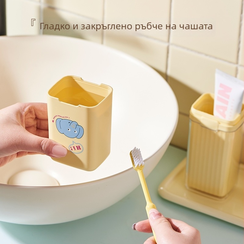 Държач за четки за зъби с дизайн Дъмбо — преносим пластмасов комплект за пътуване