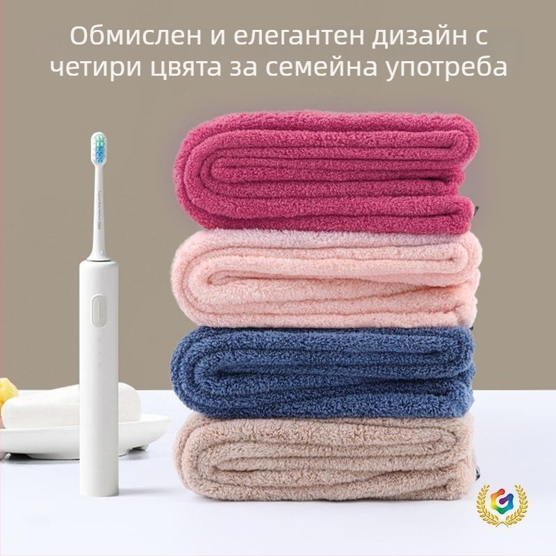 Кърпа за глава от коралов велур с бродерия, дебела, абсорбираща и бързосъхнеща, без изпадане на влакна, тегло 140–169 г