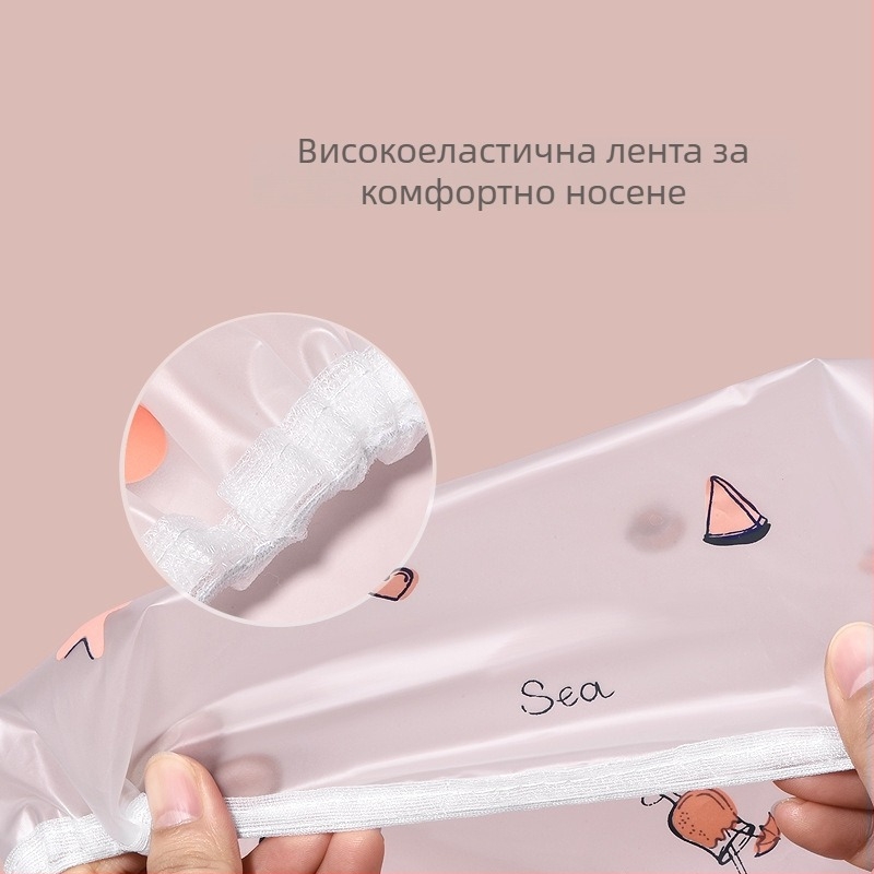 Женска EVA шапка за душ, водоустойчива, за повторна употреба, стил карикатура, 50 g