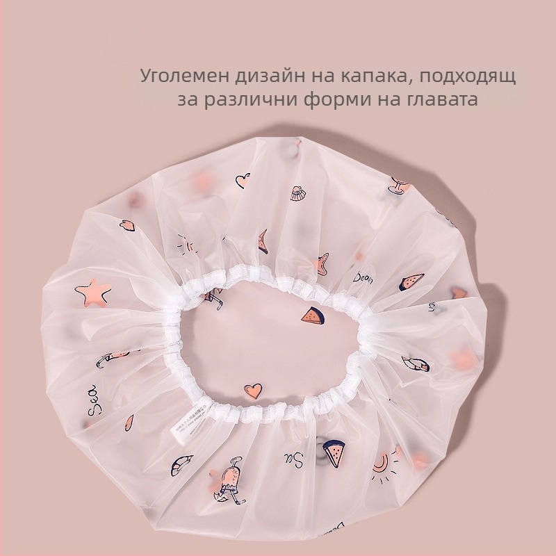 Женска EVA шапка за душ, водоустойчива, за повторна употреба, стил карикатура, 50 g