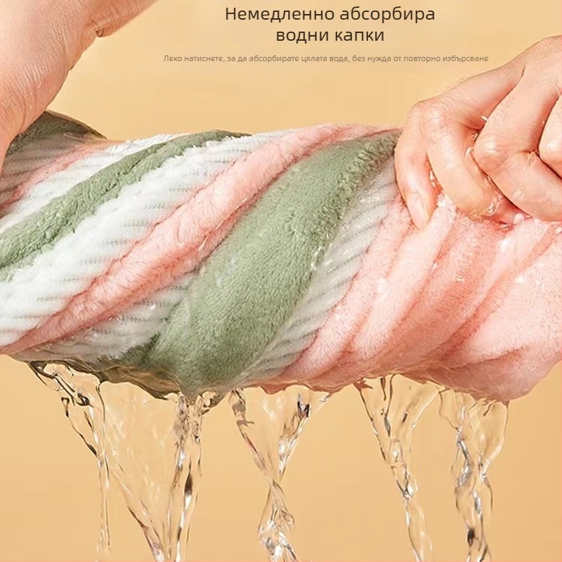 Двуслойна шапка за сушене на коса, корал флийс, 120d прежда, тегло 80–99 г, персонализирана