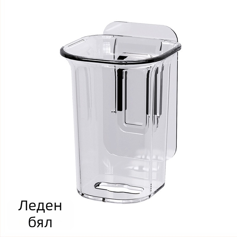 Стенно пластмасов държач за четки за зъби, без пробиване, баня, с възможност за персонализирано лого