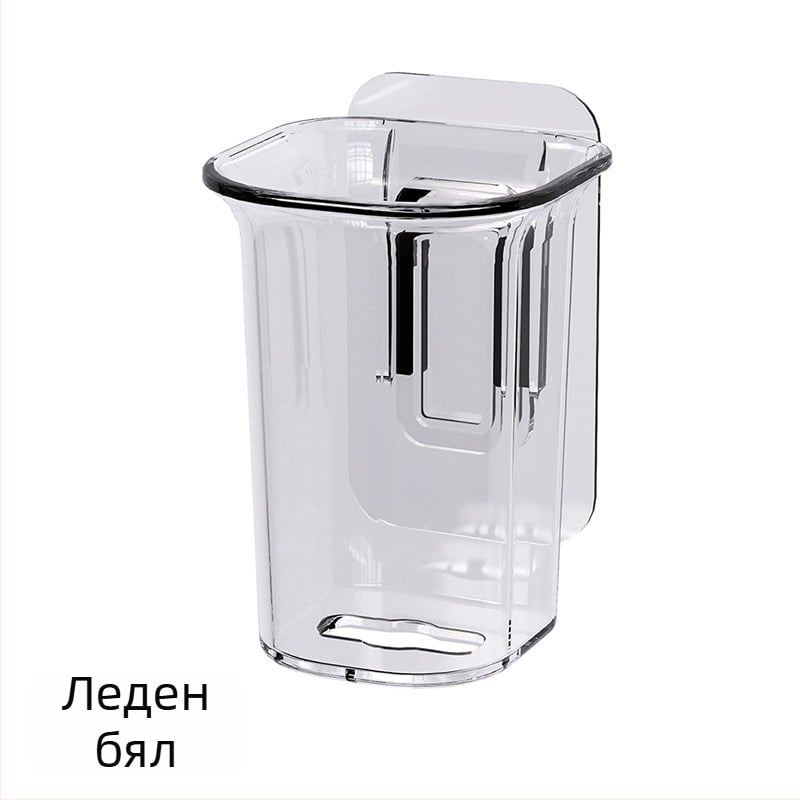 Стенно пластмасов държач за четки за зъби, без пробиване, баня, с възможност за персонализирано лого