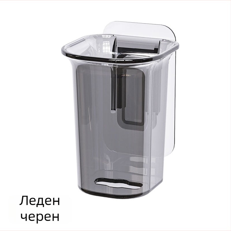 Стенно пластмасов държач за четки за зъби, без пробиване, баня, с възможност за персонализирано лого