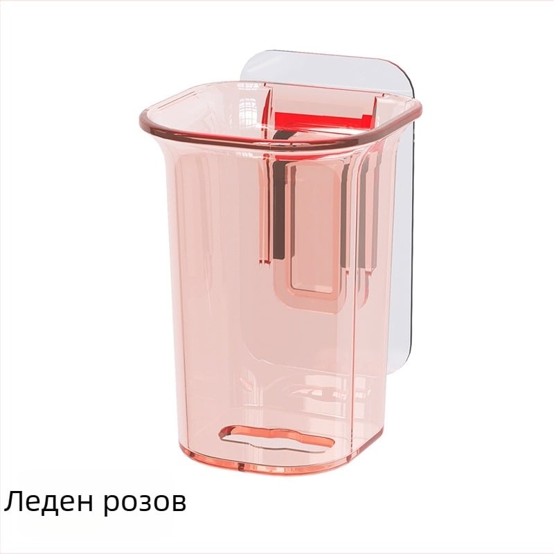 Стенно пластмасов държач за четки за зъби, без пробиване, баня, с възможност за персонализирано лого