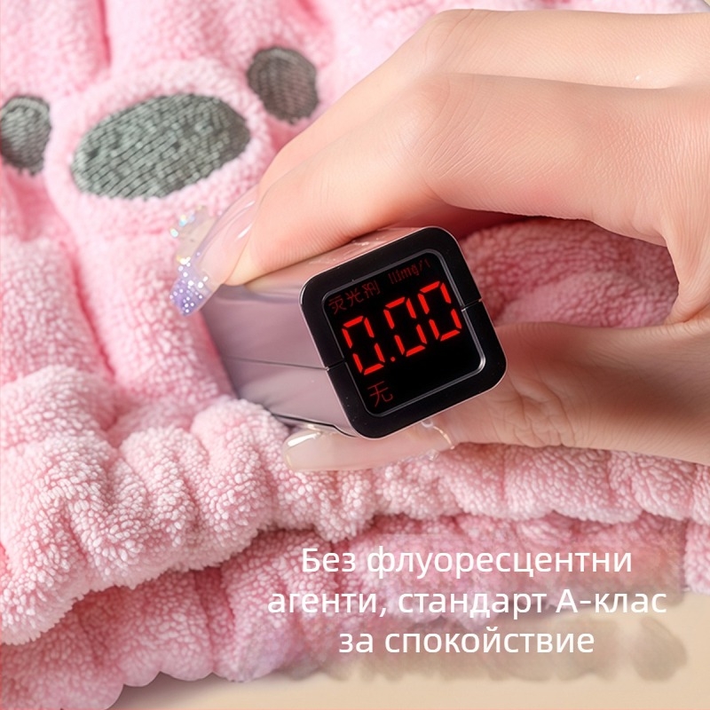 Капак за сушене на коса за деца, мил карикатурен стил, корал флис 150D, с бродерия, тегло 80–99 г, подходящ след измиване на косата