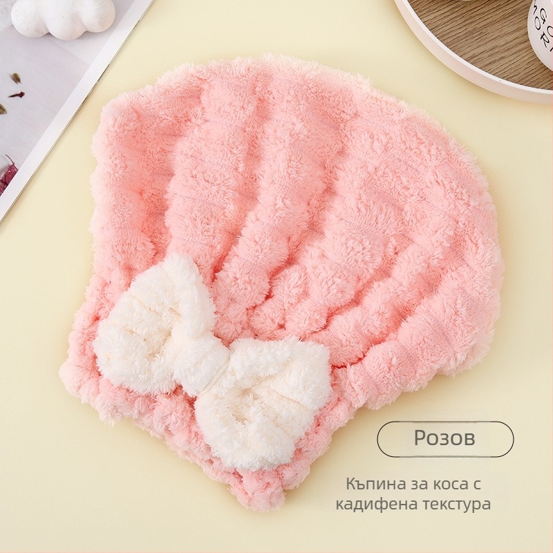 Shu Peng капачка за сушене на коса от коралено кадифе, жакард 150D, удебелена, бързо суши и попива вода, възможност за персонализация