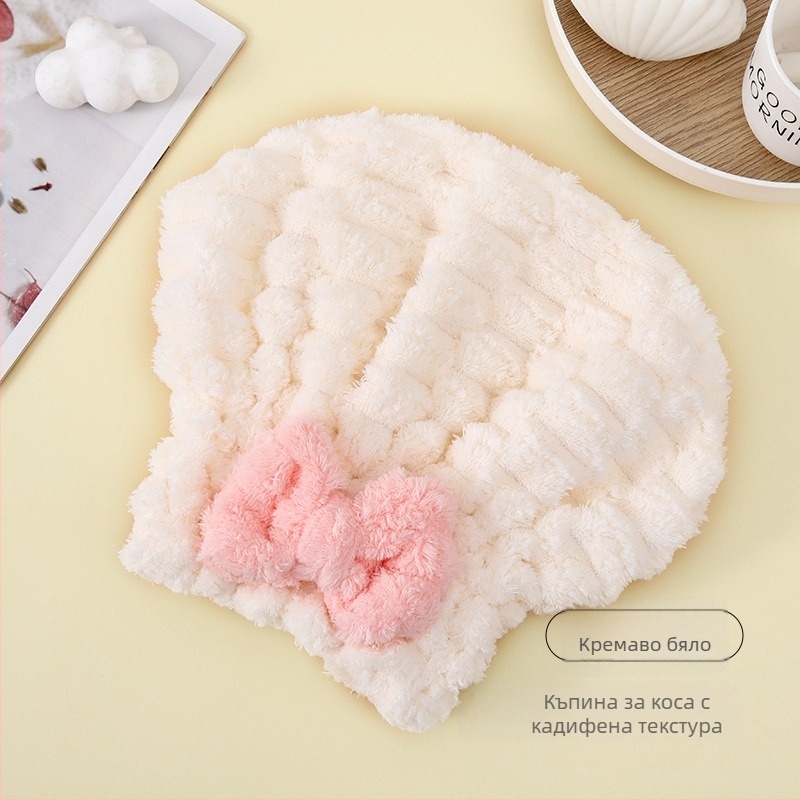 Shu Peng капачка за сушене на коса от коралено кадифе, жакард 150D, удебелена, бързо суши и попива вода, възможност за персонализация