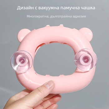 Държач за четки за зъби за стена с вакуумна чашка, монтаж без пробиване, материал PP