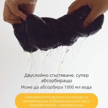 Yun yimeng Двоен слой бързосъхнеща шапка за сушене на коса за жени, ултра-фино влакно 150d, 80–99 г, обшиване