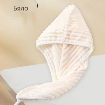 Шапка за сушене на коса с коралов велур, 150D нишки, обшит край, тегло 50–79 г