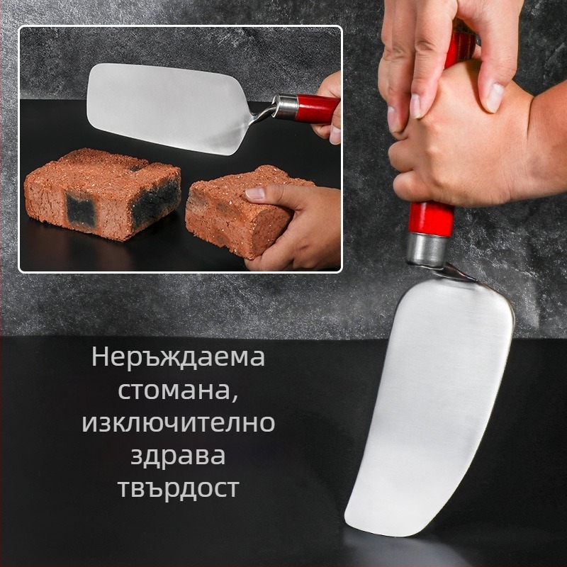 Шпакловъчен нож от неръждаема стомана, кован от едно парче, пружинна стомана, тип плосък нож за зидария