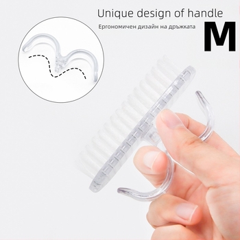 Четка за маникюр с рогов връх, преносима и многофункционална, прозрачна чистеща четка за прах от нокти, произход Гуанджоу