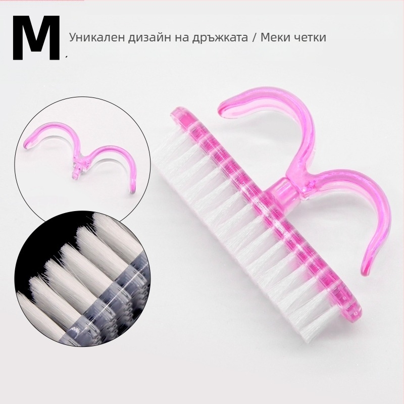 Четка за маникюр с рогов връх, преносима и многофункционална, прозрачна чистеща четка за прах от нокти, произход Гуанджоу