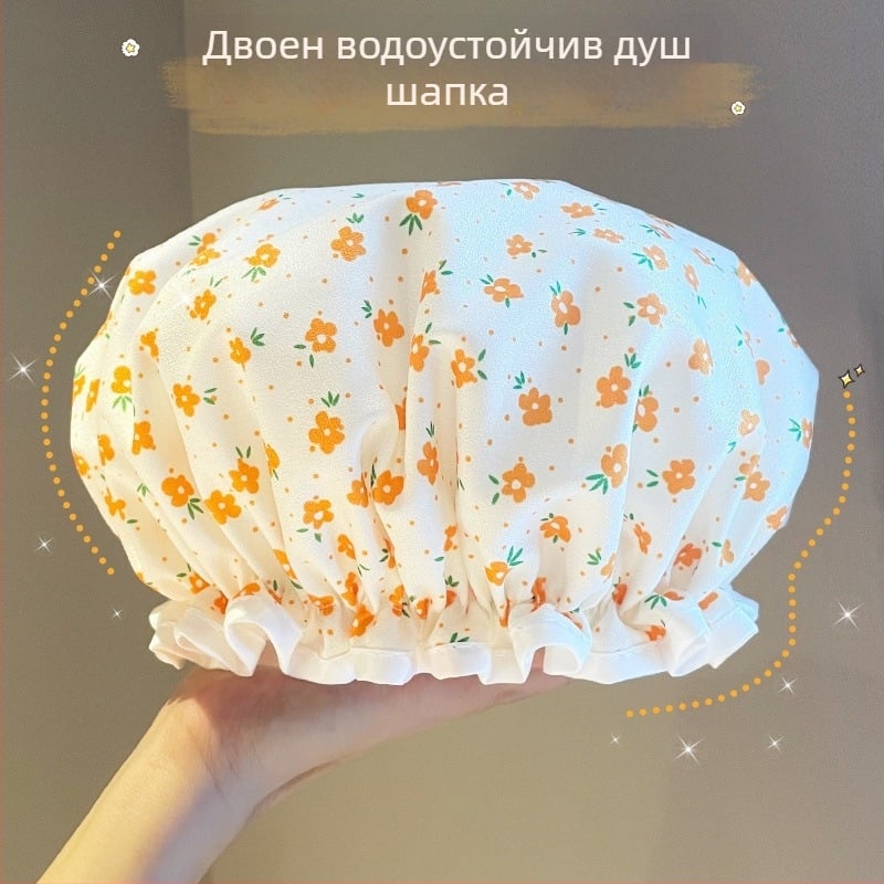 Двупластов душ капак за възрастни, PVC водоустойчив, за баня и грим, многократна употреба