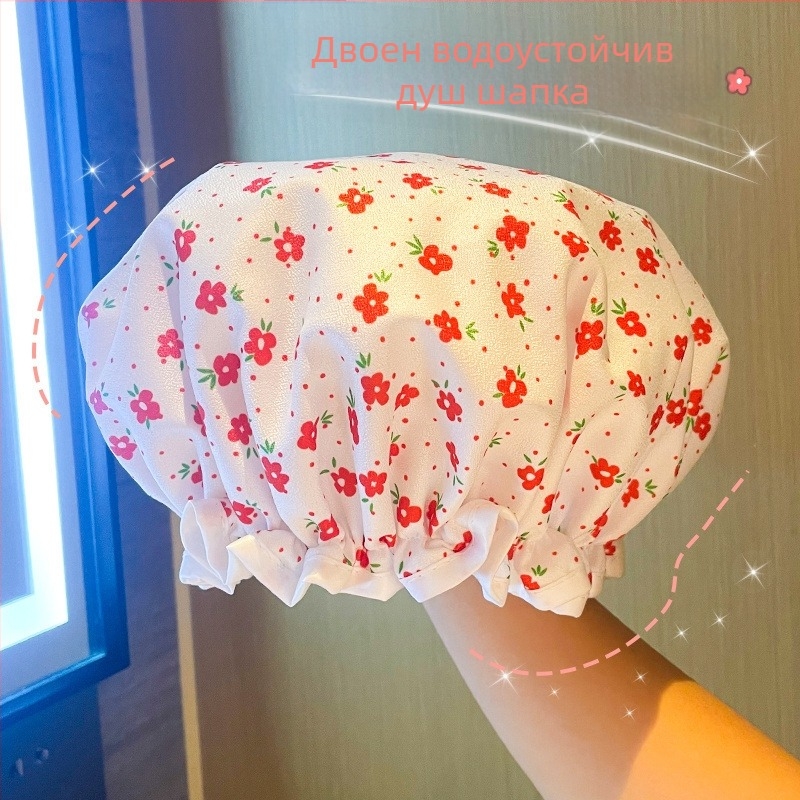 Двупластов душ капак за възрастни, PVC водоустойчив, за баня и грим, многократна употреба