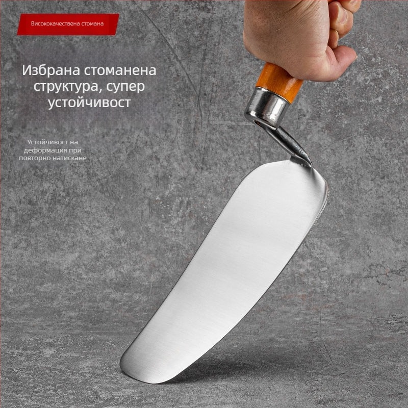 Едночастова конструкция от неръждаема стомана, модел Putty scraper, предназначен за декорация, с ергономична нехлъзгаща се дръжка.