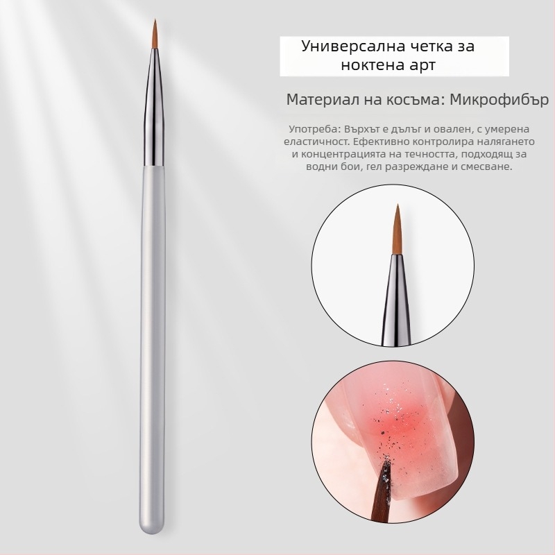 Комплект четки за маникюрни дизайни — 7 части, пластмасови дълги дръжки (Bodybuilding Research)