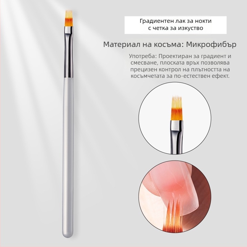 Комплект четки за маникюрни дизайни — 7 части, пластмасови дълги дръжки (Bodybuilding Research)