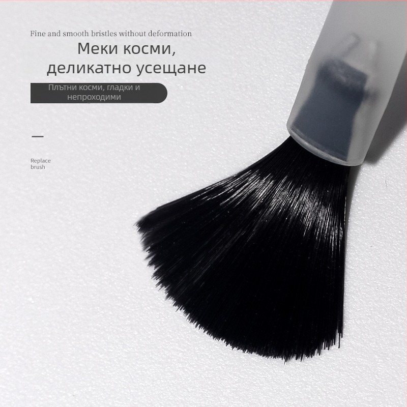 Заместващ комплект четки за маникюр с arc-fan brush head и flat head – професионални инструменти за салон за нокти, марка Chusha, 1 бр.