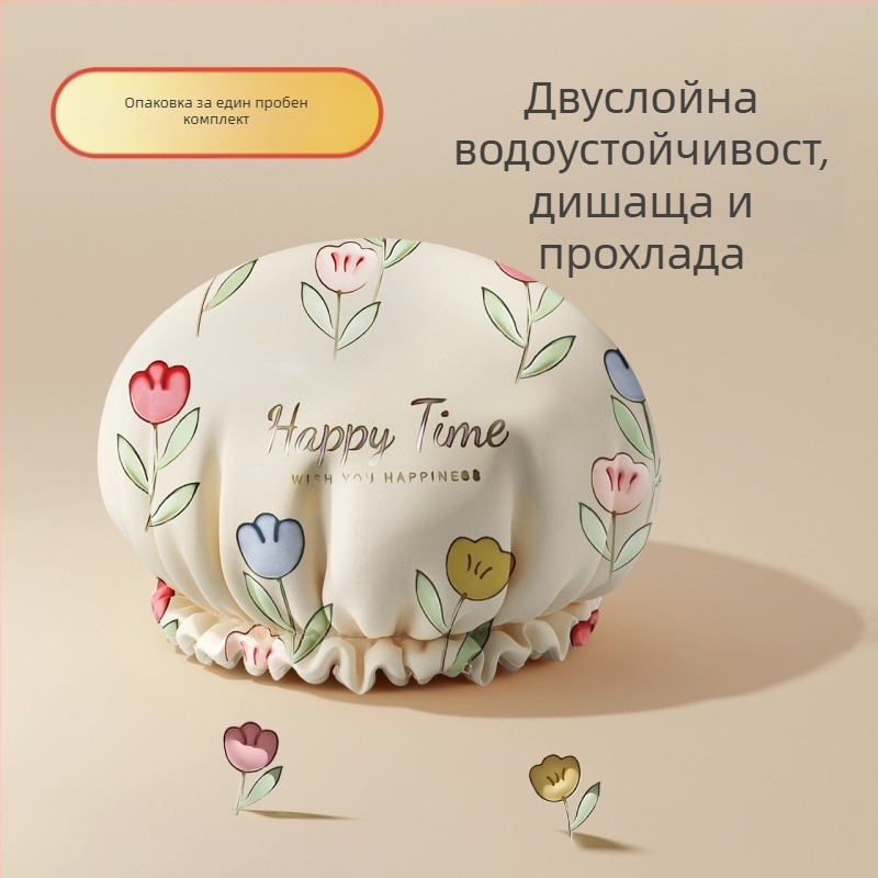 ЕВА шапка за душ, триизмерна влагоустойчива, устойчива на масло и дим, удебелен двоен слой