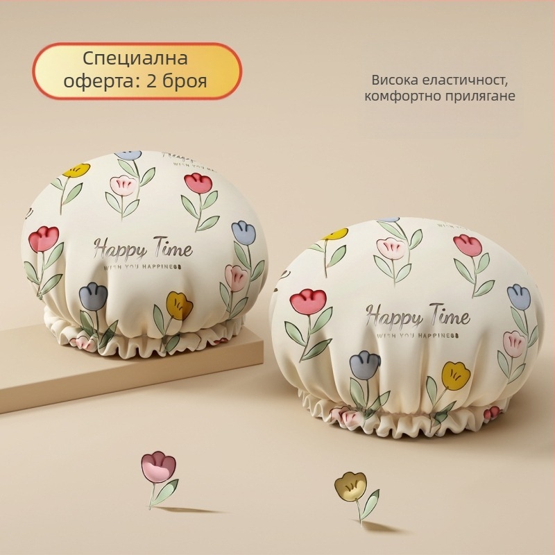 ЕВА шапка за душ, триизмерна влагоустойчива, устойчива на масло и дим, удебелен двоен слой