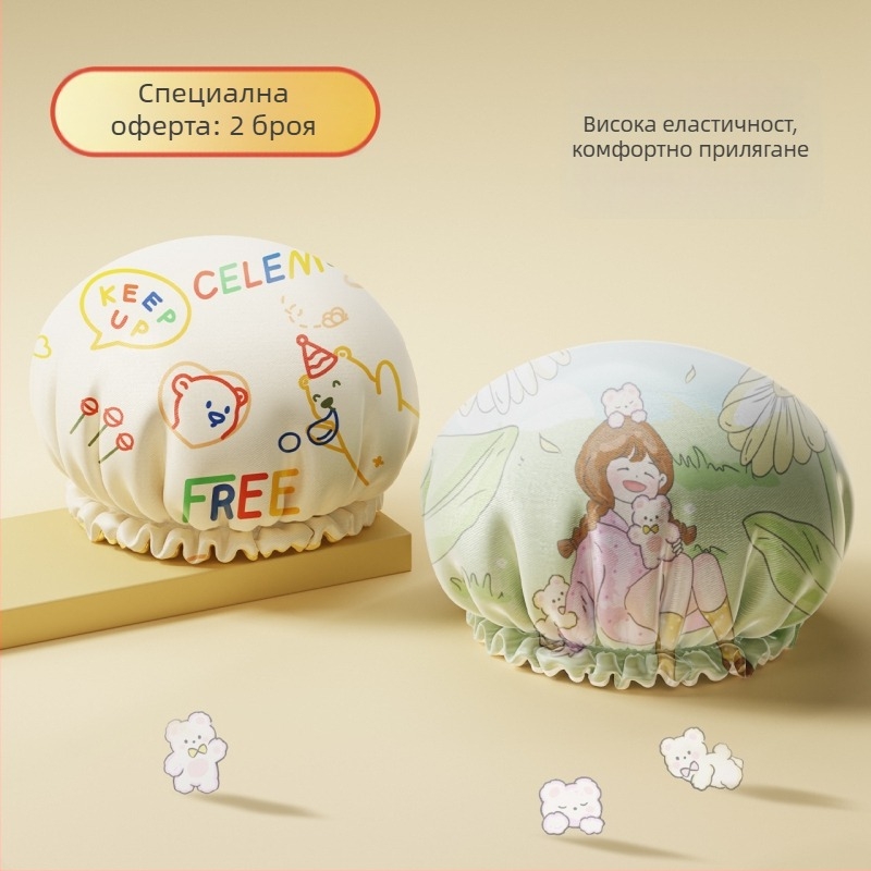 ЕВА шапка за душ, триизмерна влагоустойчива, устойчива на масло и дим, удебелен двоен слой