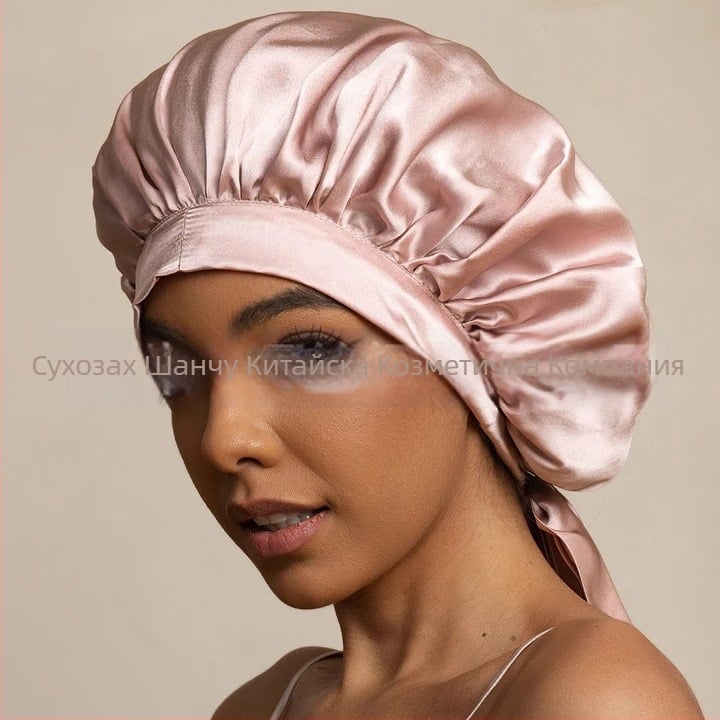 Копринена шапка за сън и душ от мулберийска коприна, 30-49 g, грижа за косата