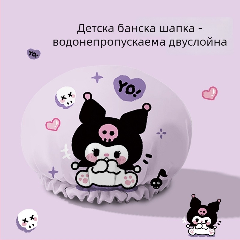 Детска мультяшна шапка за душ – двойно уплътнена, водоустойчива, против влажност, за домашна употреба