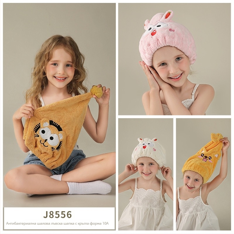 Детска шапка за сушене на коса – корал велур, 150D прежда, под 30 г, шествъчна тъкан, стил за родители и деца