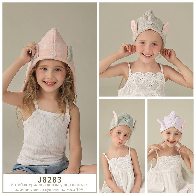 Детска шапка за сушене на коса – корал велур, 150D прежда, под 30 г, шествъчна тъкан, стил за родители и деца