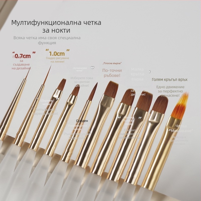 Перо за маникюр и четка със акрилна дръжка, 1 комплект, произход Zhejiang