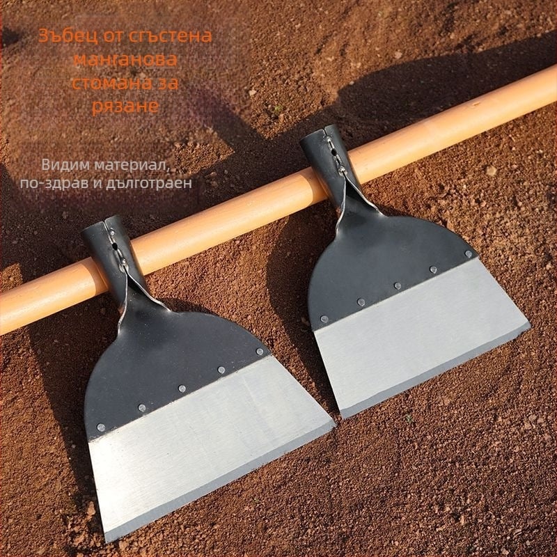 Мултифункционална стъргалка за стени със шпакловъчен нож — неръждаема стомана, удължена дървена дръжка