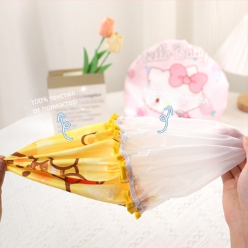 Карикатурна шапка за душ, водоустойчива, двойно подсилена, PVC, многоразова, с възможност за персонализация