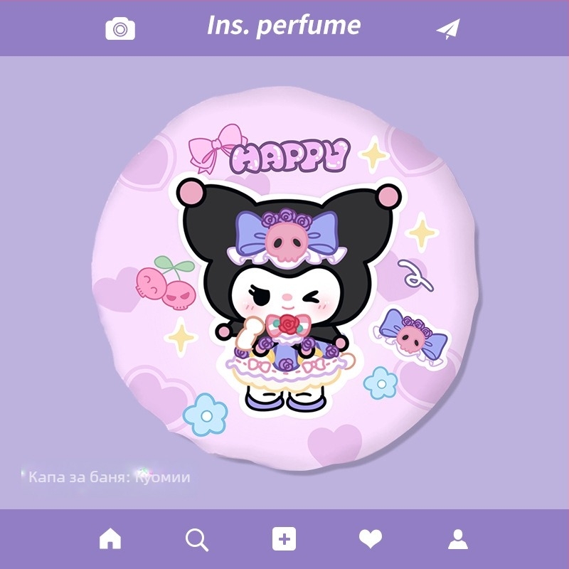 Карикатурна шапка за душ, водоустойчива, двойно подсилена, PVC, многоразова, с възможност за персонализация