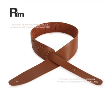 Каишка за китара от естествена кожа, разширена и удебелена, антихлъзгаща, за електрическа китара и бас