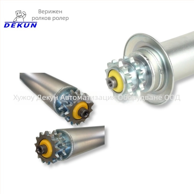 Безмоторен ролков конвейер Dekun; тръбни материали: неръждаема стомана и въглеродна стомана; подходящ за логистика, хранителна индустрия, складове и рафтове