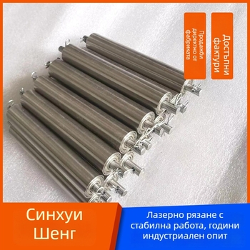 Приводен стоманен конвейерен вал с галванизирано гумено покритие и двойна зъбчатка, главна и подчинена ролка, по поръчка