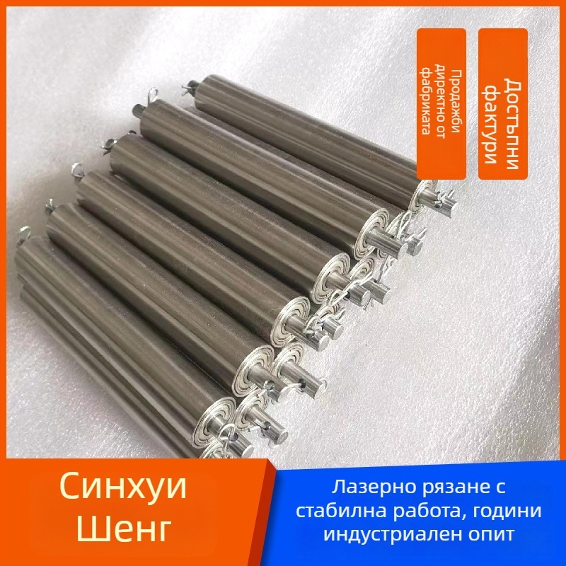 Приводен стоманен конвейерен вал с галванизирано гумено покритие и двойна зъбчатка, главна и подчинена ролка, по поръчка