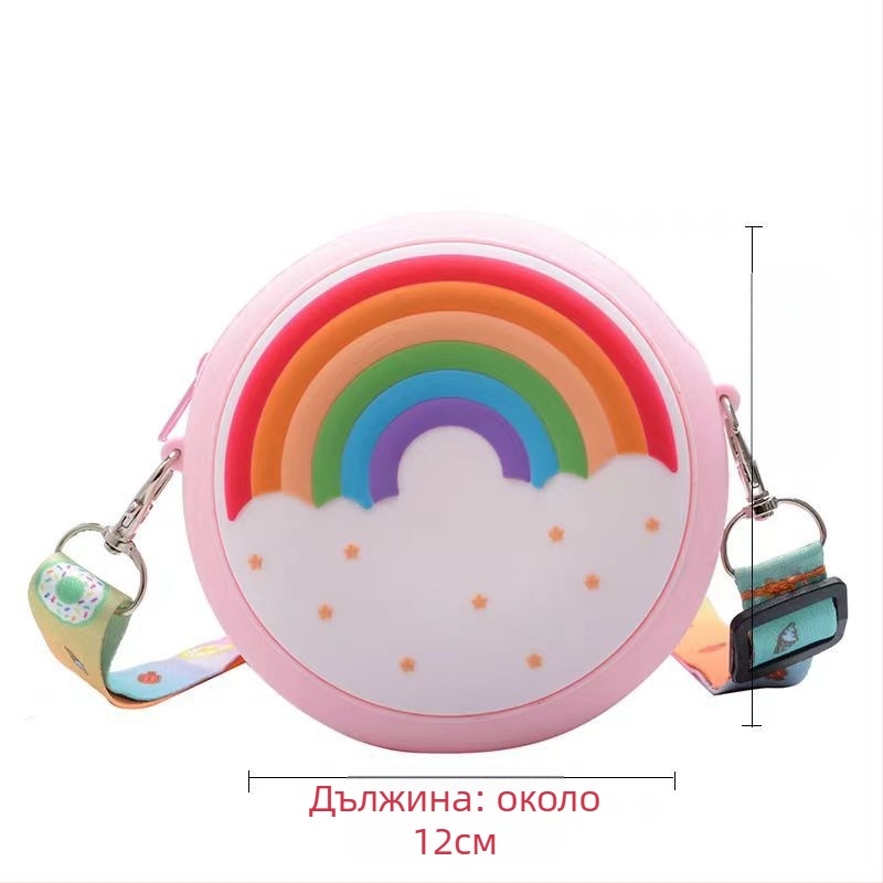 Силиконова чанта с форма на донат за момичета, кръстосана, водоустойчива и износоустойчива, за ежедневна употреба