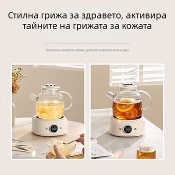 Чайник с корпус от високо боросиликатно стъкло, модел D11, капацитет до 1 л, 220 V, 400–500 W, управление чрез микрокомпютър