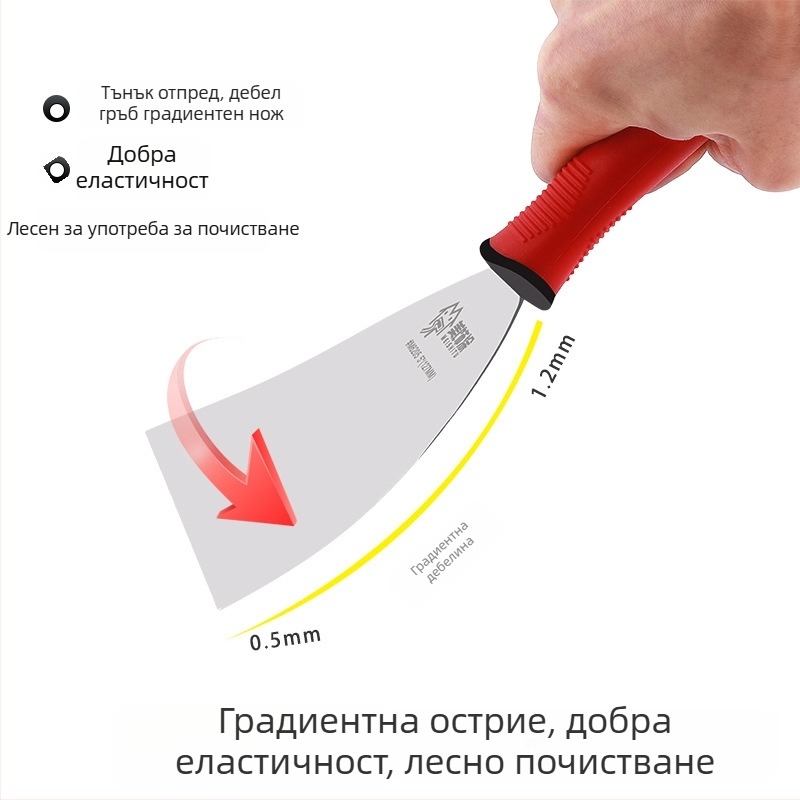 Шпакловачка с неръждаема стомана и силиконова дръжка, плосък тип, Beauty Paint