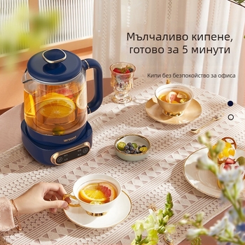 LR-019 Здравословен чайник, 0.8 л капацитет, стъклено тяло, сензорно управление и електронен термостат, 500–1000 W