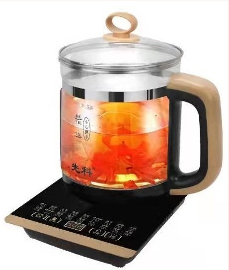 Умна стъклена електрическа кана за чай, модел YH-H8, обем 1.5–2 л, 220 V, 500–1000 W, високо боросиликатно стъкло