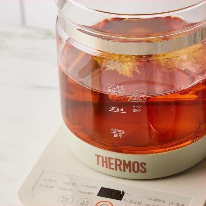 Термос здравословен термопот EHA-1617E със стъклено тяло, 1.0–1.5 л, 220V, 500–1000W, цифров термостат