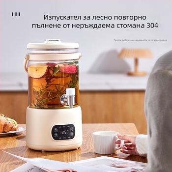 Мултифункционален здравословен чайник за варене на чай, модел KBE830, капацитет 3-4 л, 1000 W, 220 V, корпус от боросиликатно стъкло