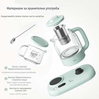 Bear здравословен чайник YSH-P08G7 с регулируема температура, капацитет ≤1 л, 220V, 500–1000W