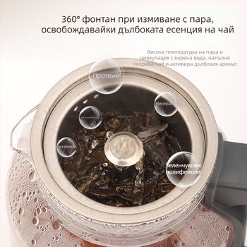 Royalstar чайник за приготвяне на чай с разделяне на чай и вода, вътрешен резервоар от чист титаний, капацитет 1 л, 220 V, 500–1000 W