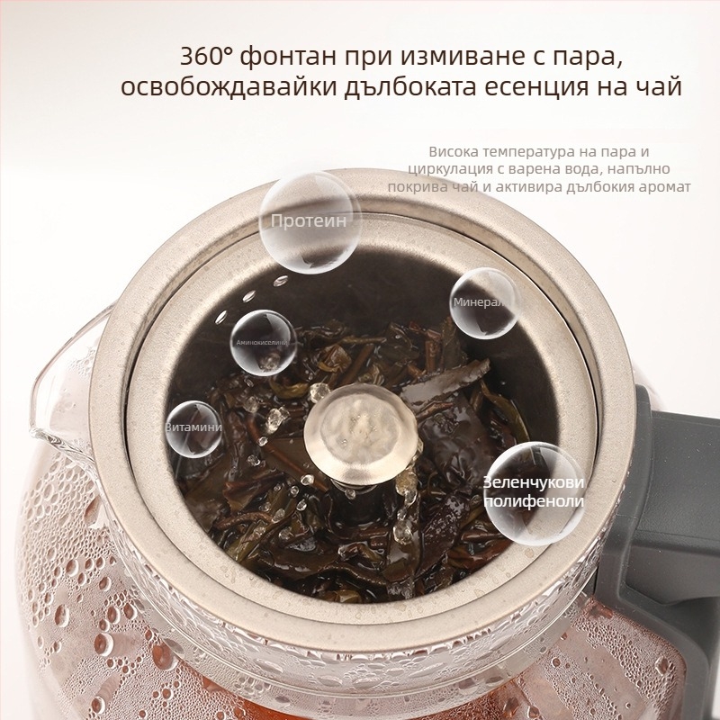 Royalstar чайник за приготвяне на чай с разделяне на чай и вода, вътрешен резервоар от чист титаний, капацитет 1 л, 220 V, 500–1000 W