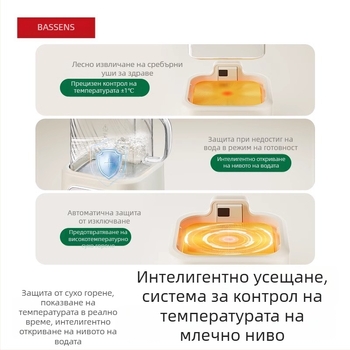 BASSENS Малка квадратна стъклена кана за здравословен чай — мултифункционален уред за приготвяне на чай и варене на вода за дома или малък офис